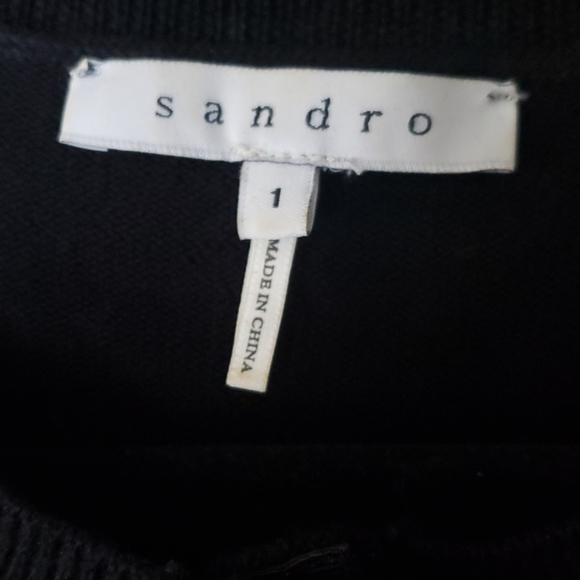 sandro leather and wool sweater. Size 1 - Picture 2 of 5